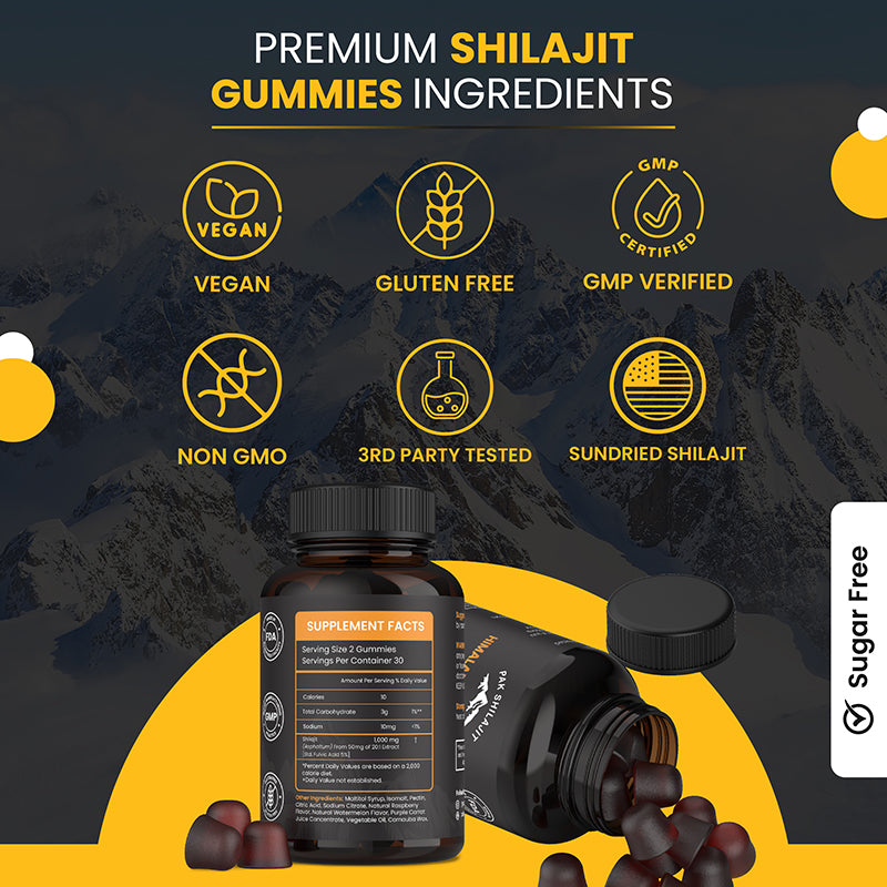 Sundried Himalayan Shilajit Gummies Made in USA