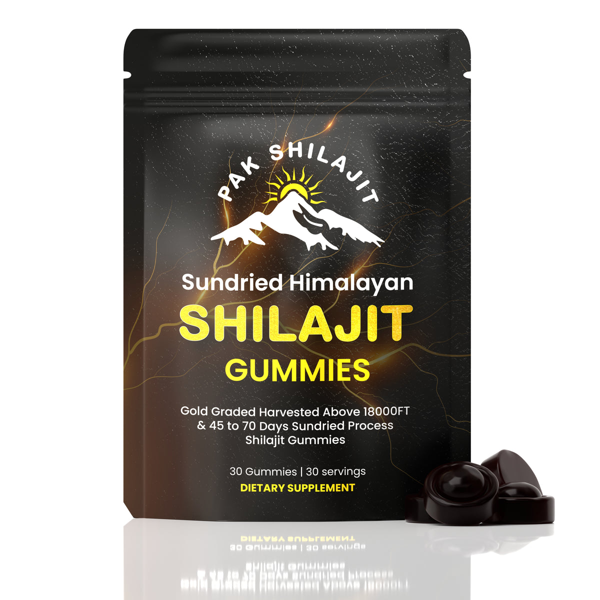 Sundried Himalayan Shilajit Gummies, Organic Premium Shilajit Gummies